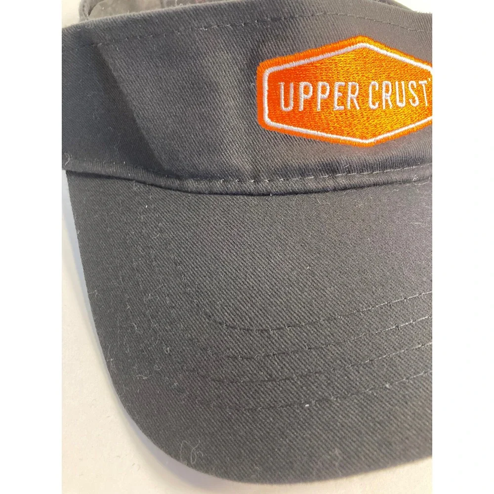 Upper Crust Visor Cap Hat Black Twill Adjustable Employee Promo Cap Pizza‎